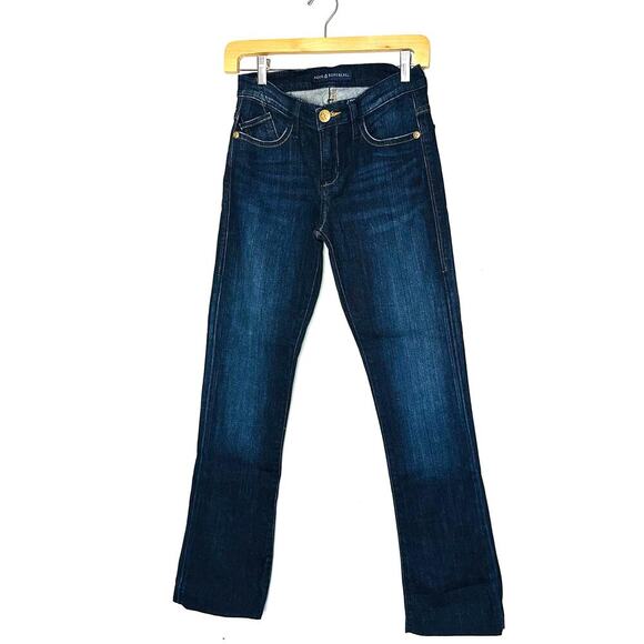 ROCK & REPUBLIC Kasandra Dark Bedazzled Wings Back Pockets Denim Jeans Size 2 - Picture 1 of 10